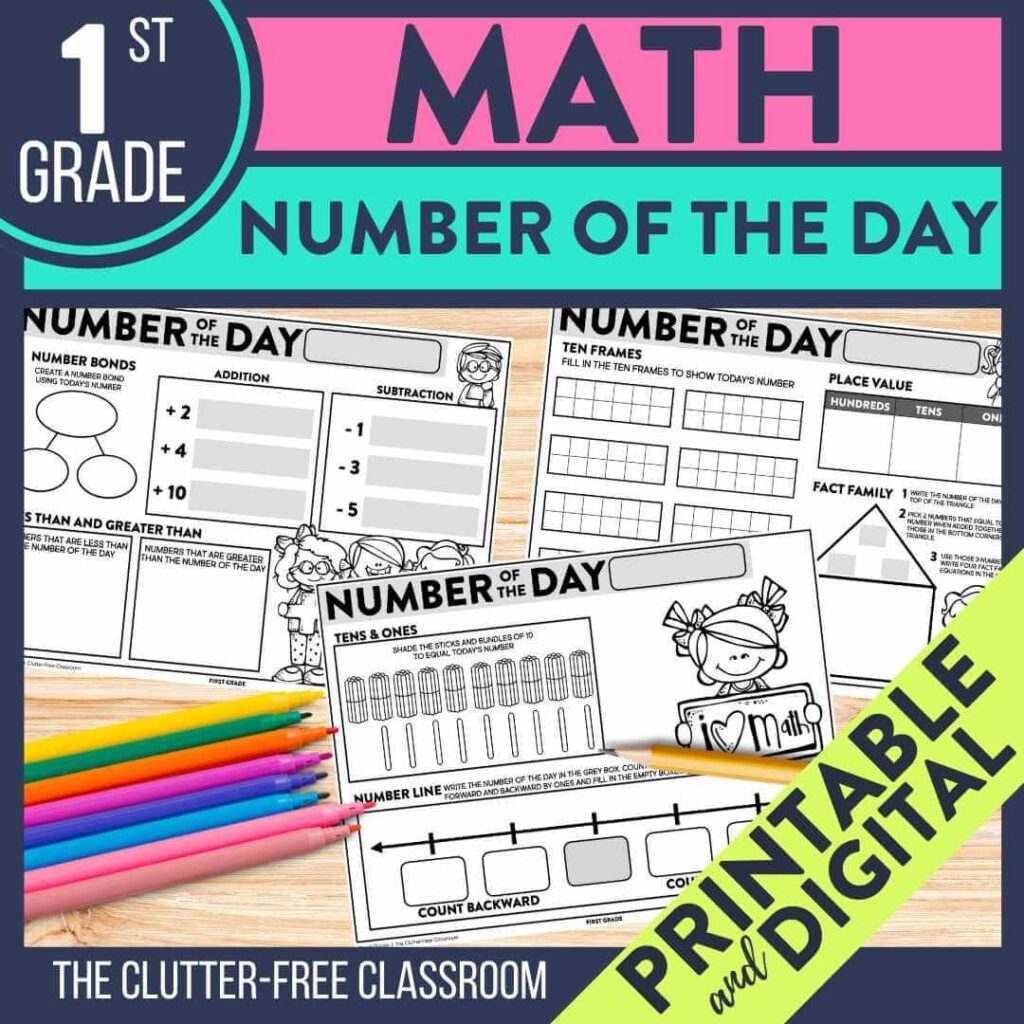 1st grade number of the day worksheets