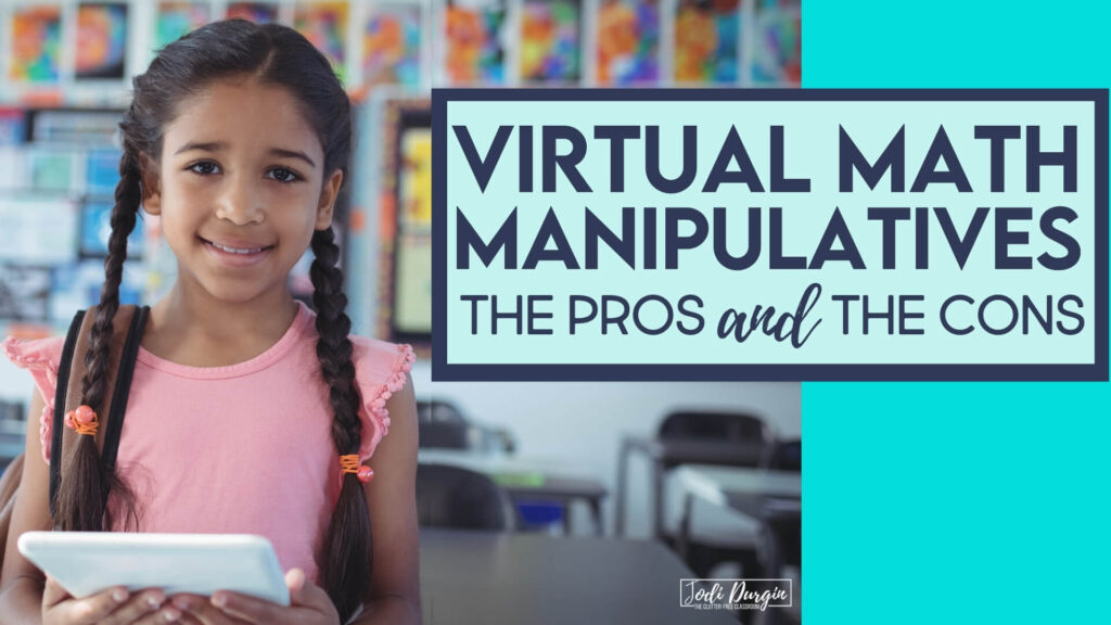 virtual math manipulatives on a tablet