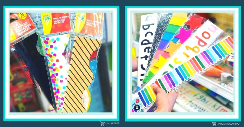 a variety of patterned bulletin board borders