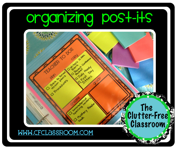 classroom sticky note organization template