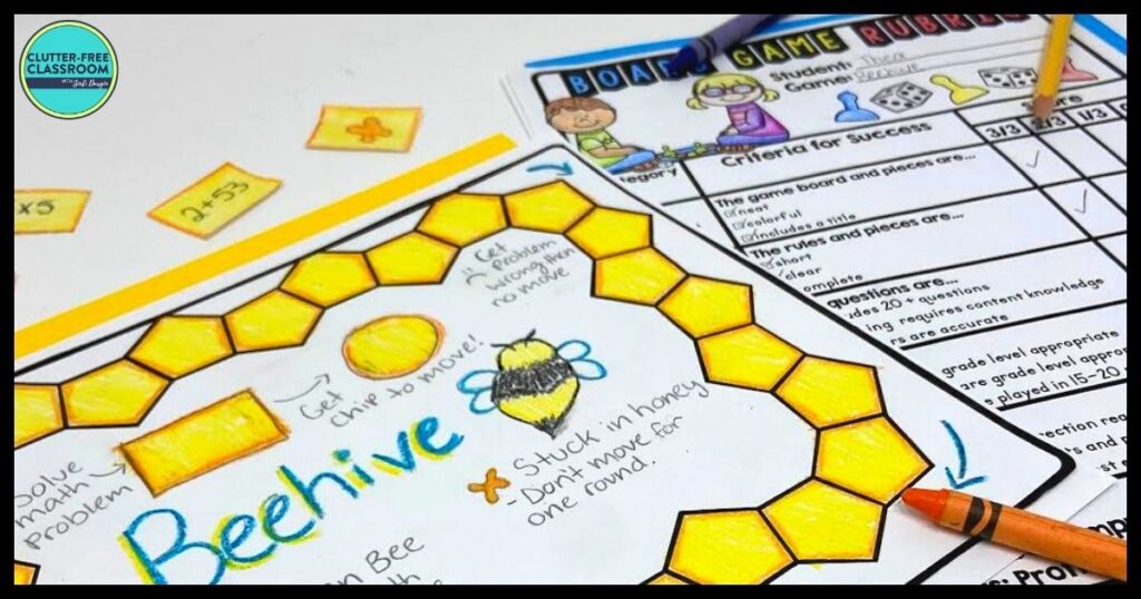 student-made board game templates