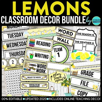 lemon classroom decor bundle