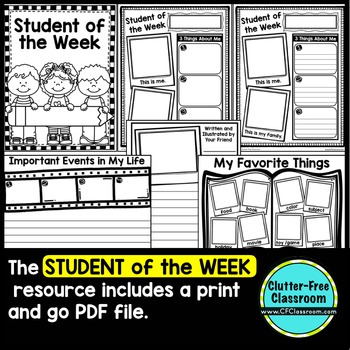 Student of the Week worksheets