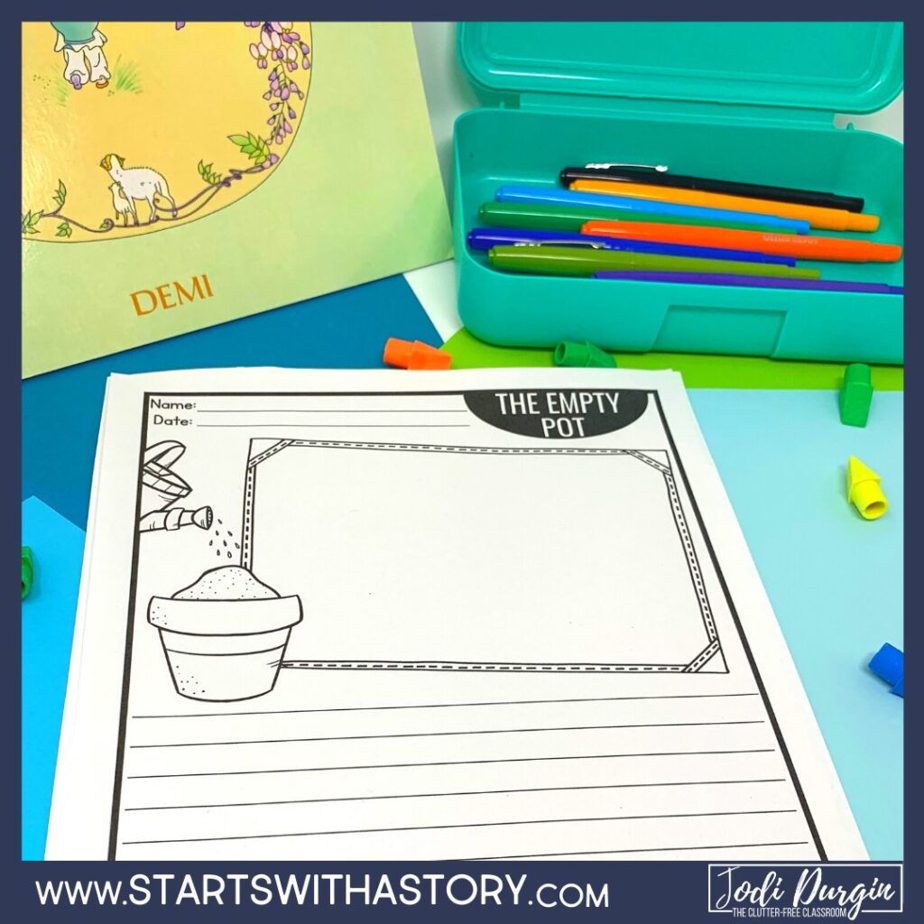 The Empty Pot book cover and writing activity