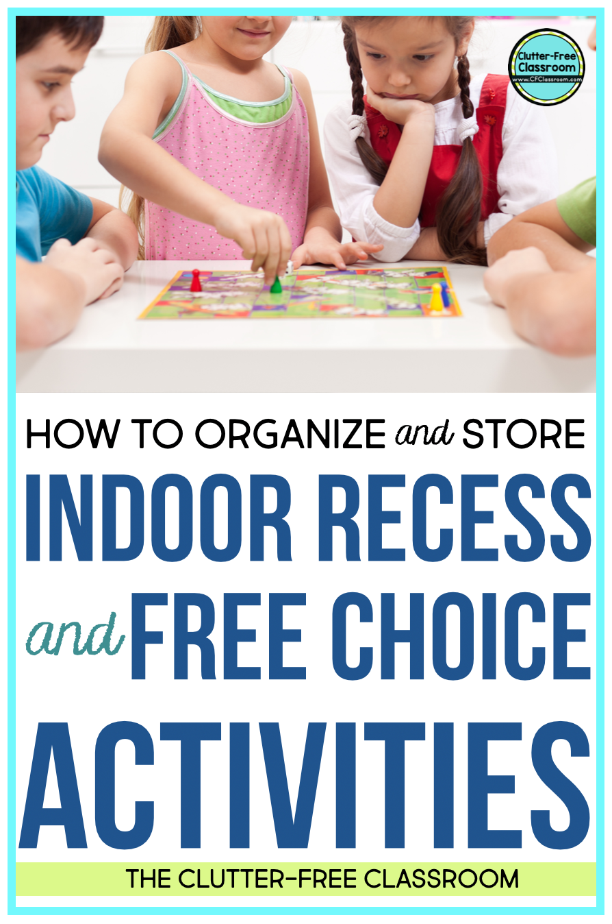 Indoor recess can get a little crazy on a rainy day! Make sure you are ready with simple free choice activities and strong classroom organization by checking out these simple strategies and ideas in this blog post.