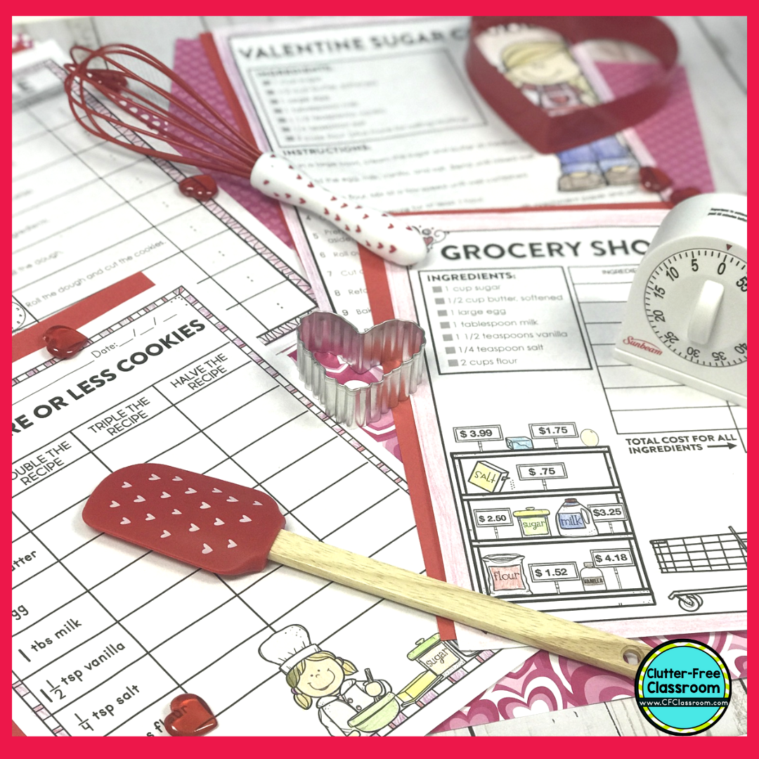 Project based learning worksheets and baking supplies for elementary students
