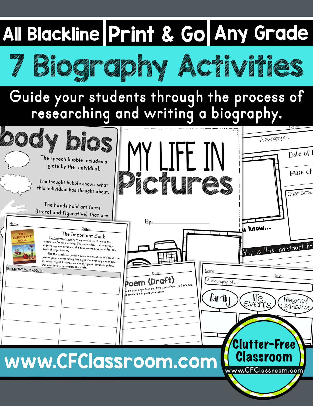 printable biography activities for elementary students