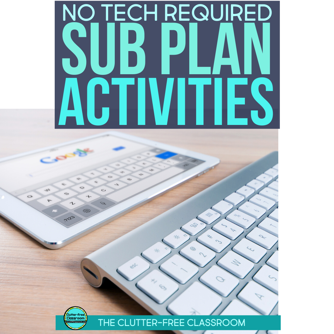 This blog post has so many ideas and tips for simple sub plans to leave during an emergency. The best part is they don’t require worksheets or technology. I want to try some of the easy tips for reading, writing, and science activities the next time I take a sick day. You’ll want to save these no prep ideas for yourself too! #subplans #sickday #teachertips