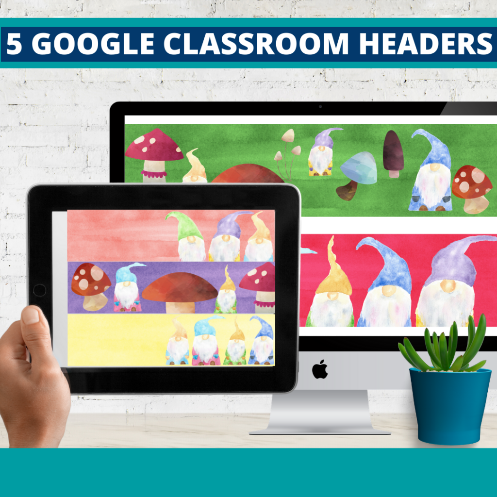 gnome classroom themed google classroom headers and google classroom banners