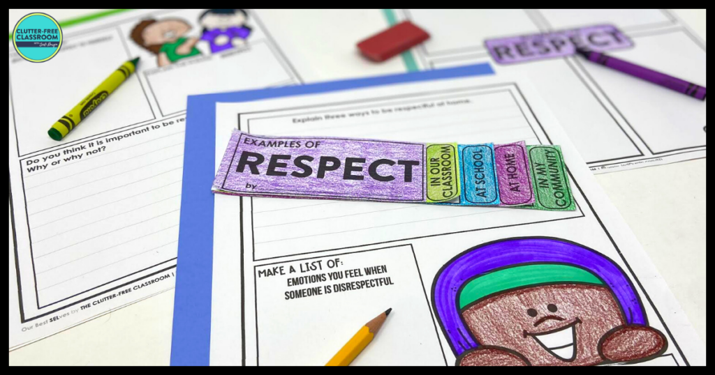 respect flip book and writing activities