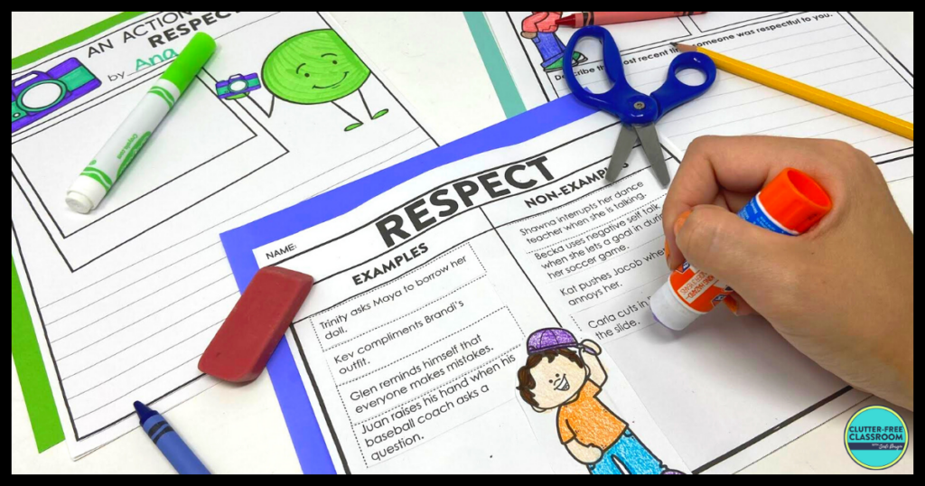 respect writing activities and sorting activity