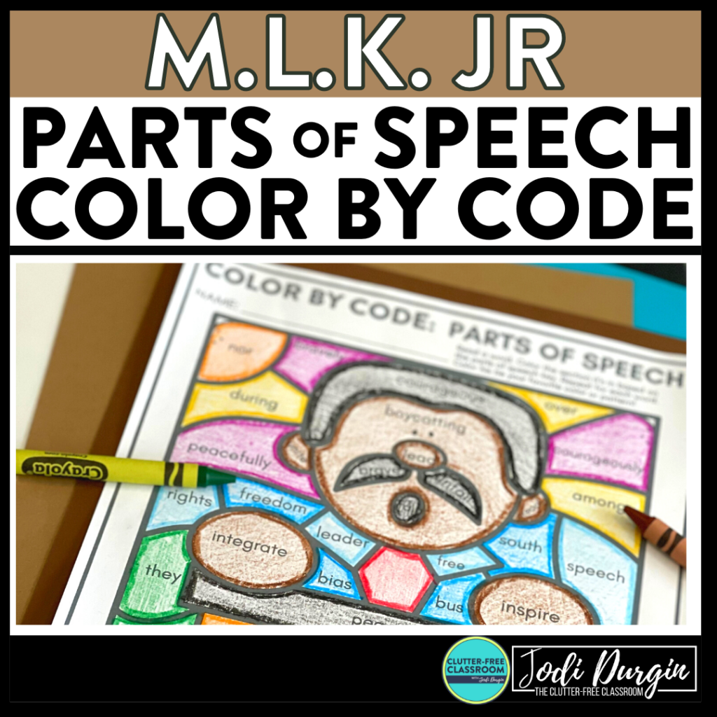 Martin Luther King Jr. Color by Code activity