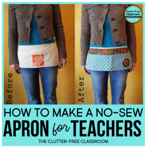 how to make a no sew teacher apron with pockets