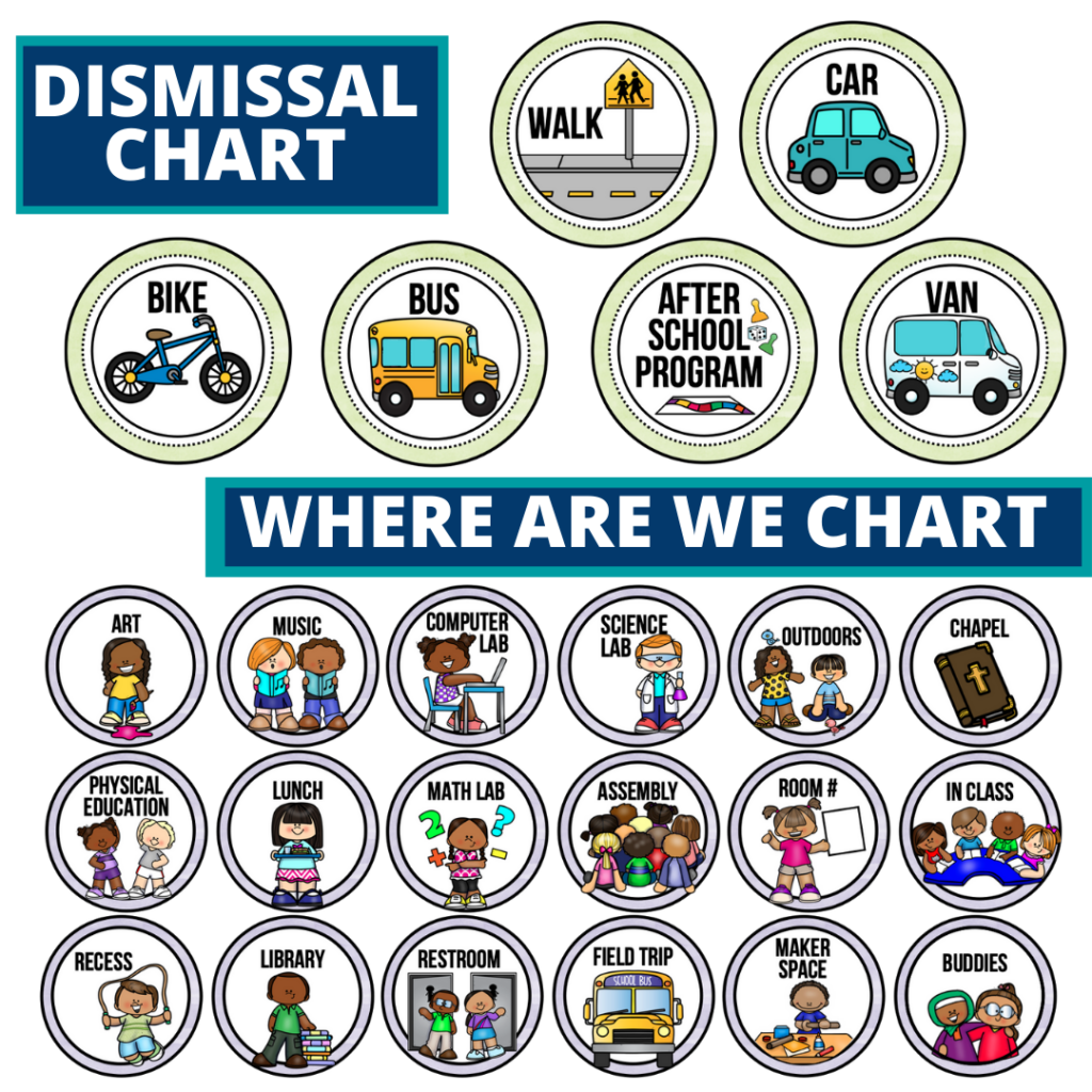 rainbow theme editable dismissal chart for elementary classrooms with for better classroom