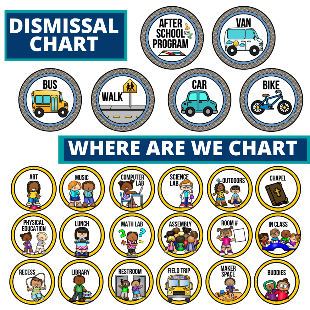 school theme editable dismissal chart for elementary classrooms with for better classroom