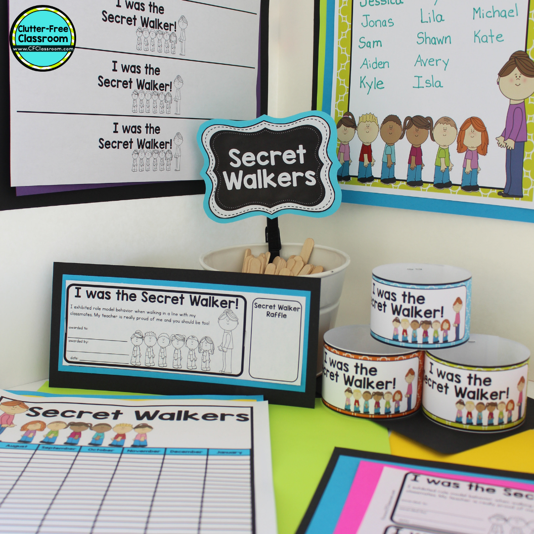 Do you need ideas for teaching elementary students about lining up and walking in line in the hall so you are ready for back to school? Try out these classroom management procedures, routines, strategies, and techniques from the Clutter Free Classroom and your students will walk in the hallway without distracting other classes! #classroommanagement #cfclassroom #clutterfreeclassroom