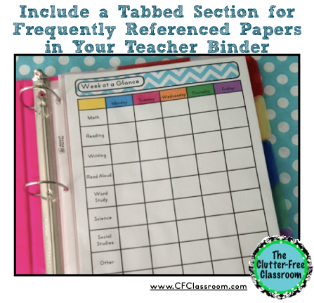 teacher organization binder for elementary teachers